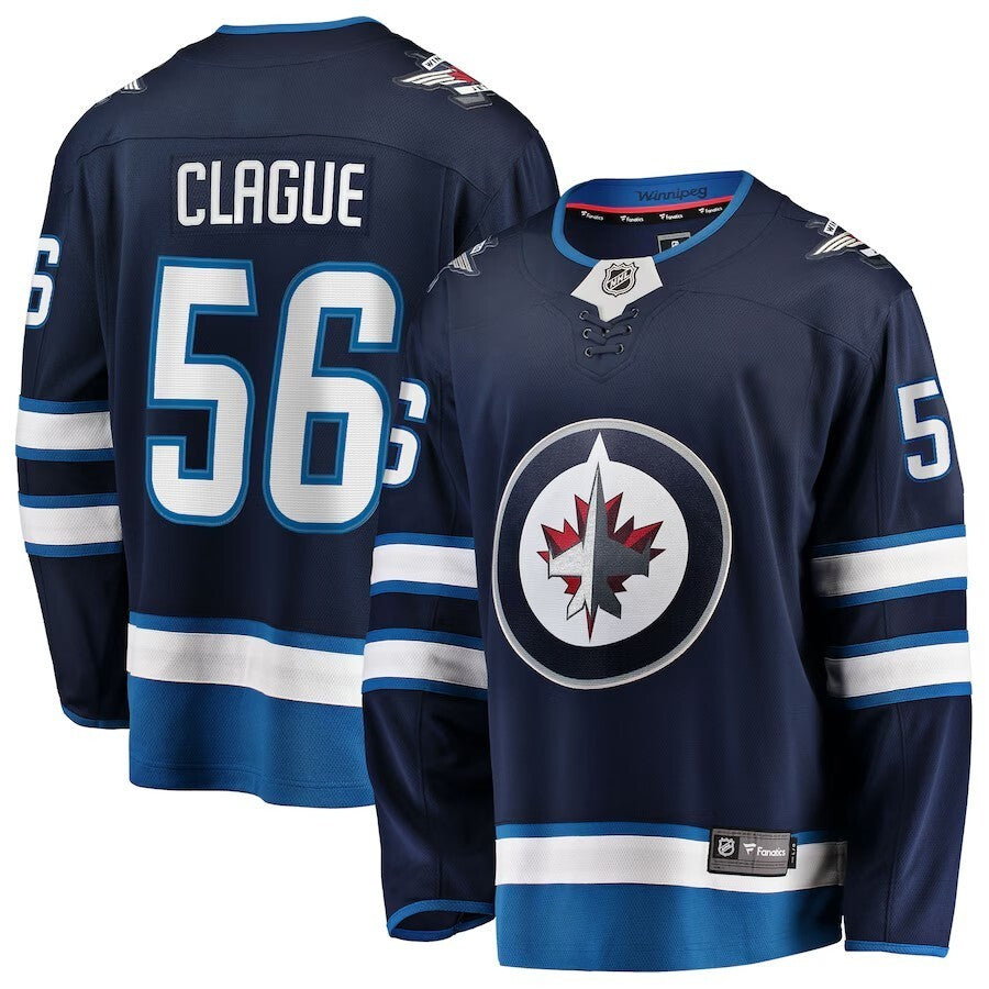 Winnipeg Jets #56 Kale Clague Home Breakaway Jersey - Navy Hockey Jersey hockey jersey product view 1