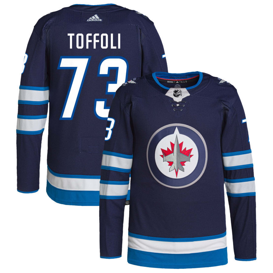 Winnipeg Jets #73 Tyler Toffoli Home Navy Hockey Jersey hockey jersey product view 1