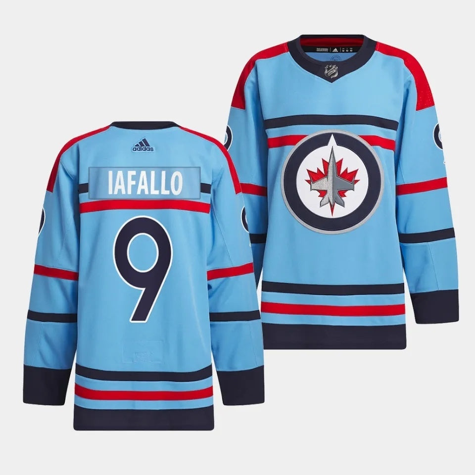 Winnipeg Jets #9 Alex Iafallo 2023-24 RCAF Centennial Light Blue Jersey Hockey Jersey hockey jersey product view 1