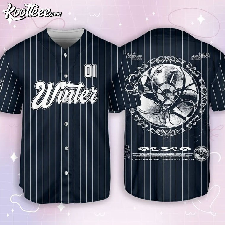 Winter Aespa Armageddon Album Baseball Jersey baseball jersey product view 1