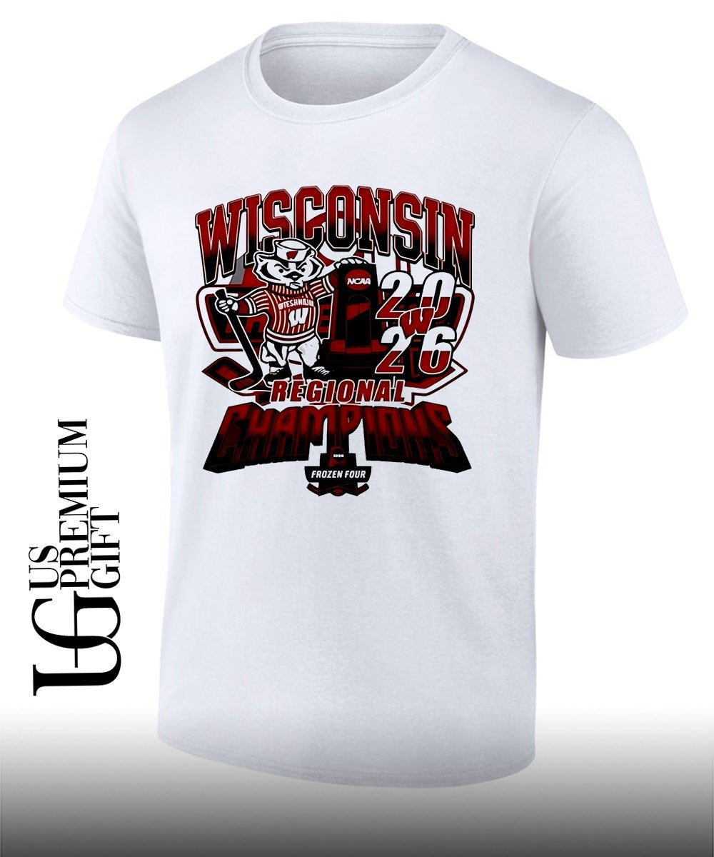 Wisconsin Badgers Regional Champions 2026 mascot shirt Unisex T-shirt, Sweatshirt, Hoodie, Long Sleeve Tee - T-Shirt, Sweatshirt, Hoodie