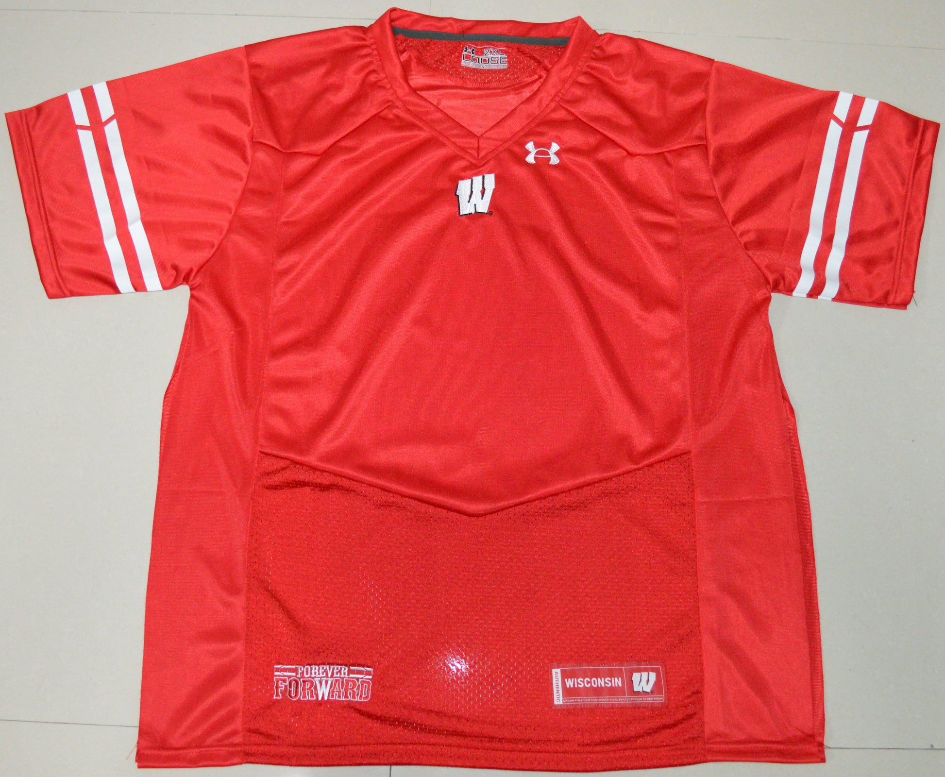 Wisconsin 2016 UA Blank Red Front College Football Jersey football jersey product view 1