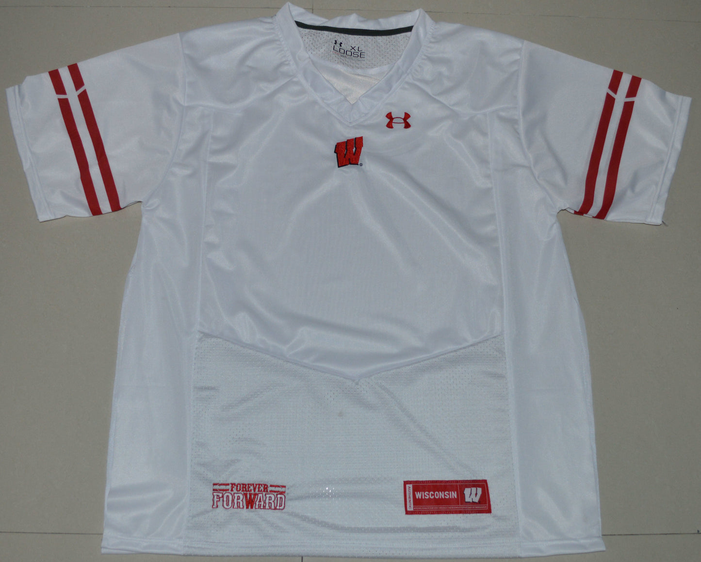 Wisconsin 2016 UA Blank White Front College Football Jersey football jersey product view 1