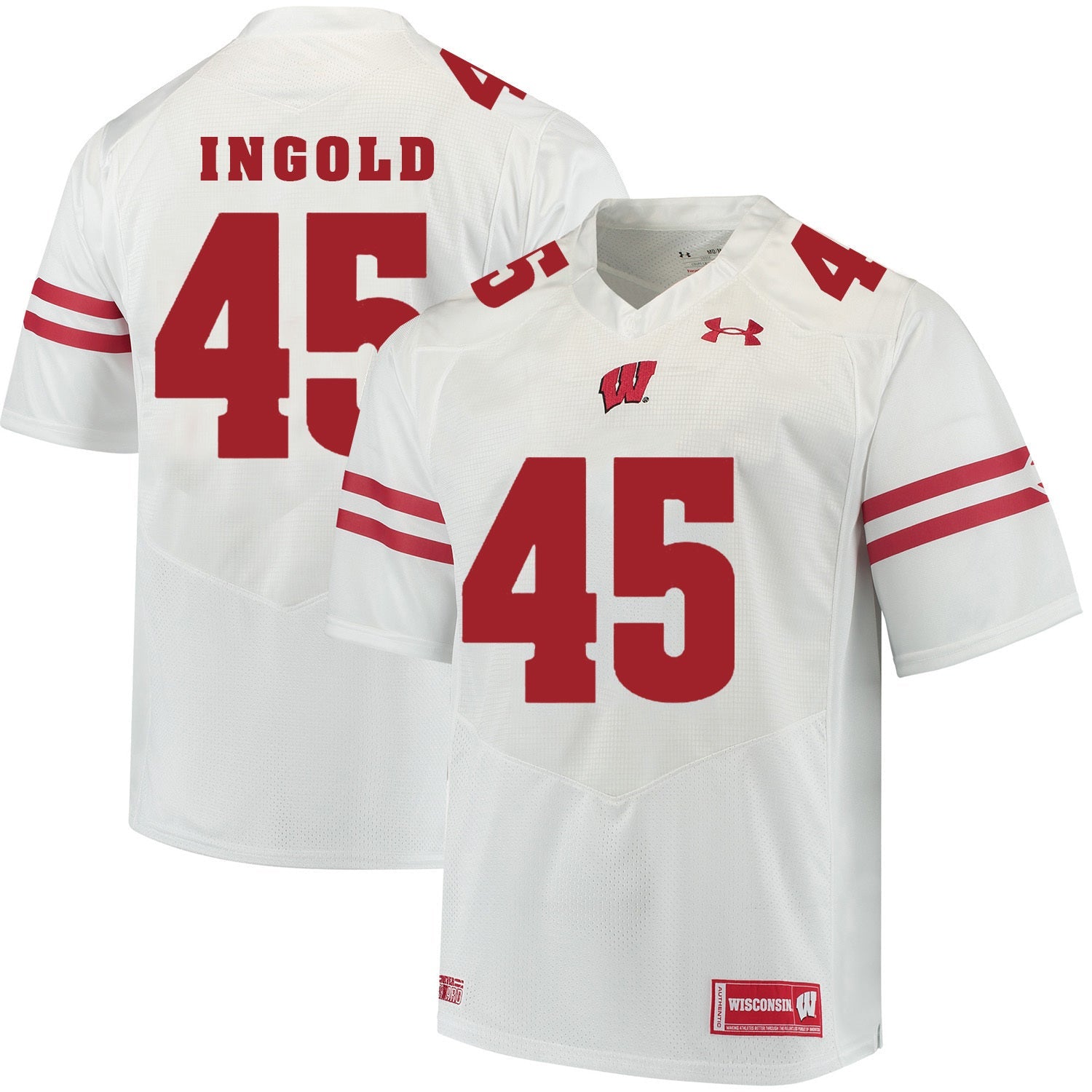 Wisconsin Badgers Alec Ingold 45 White College Football Jersey football jersey product view 1
