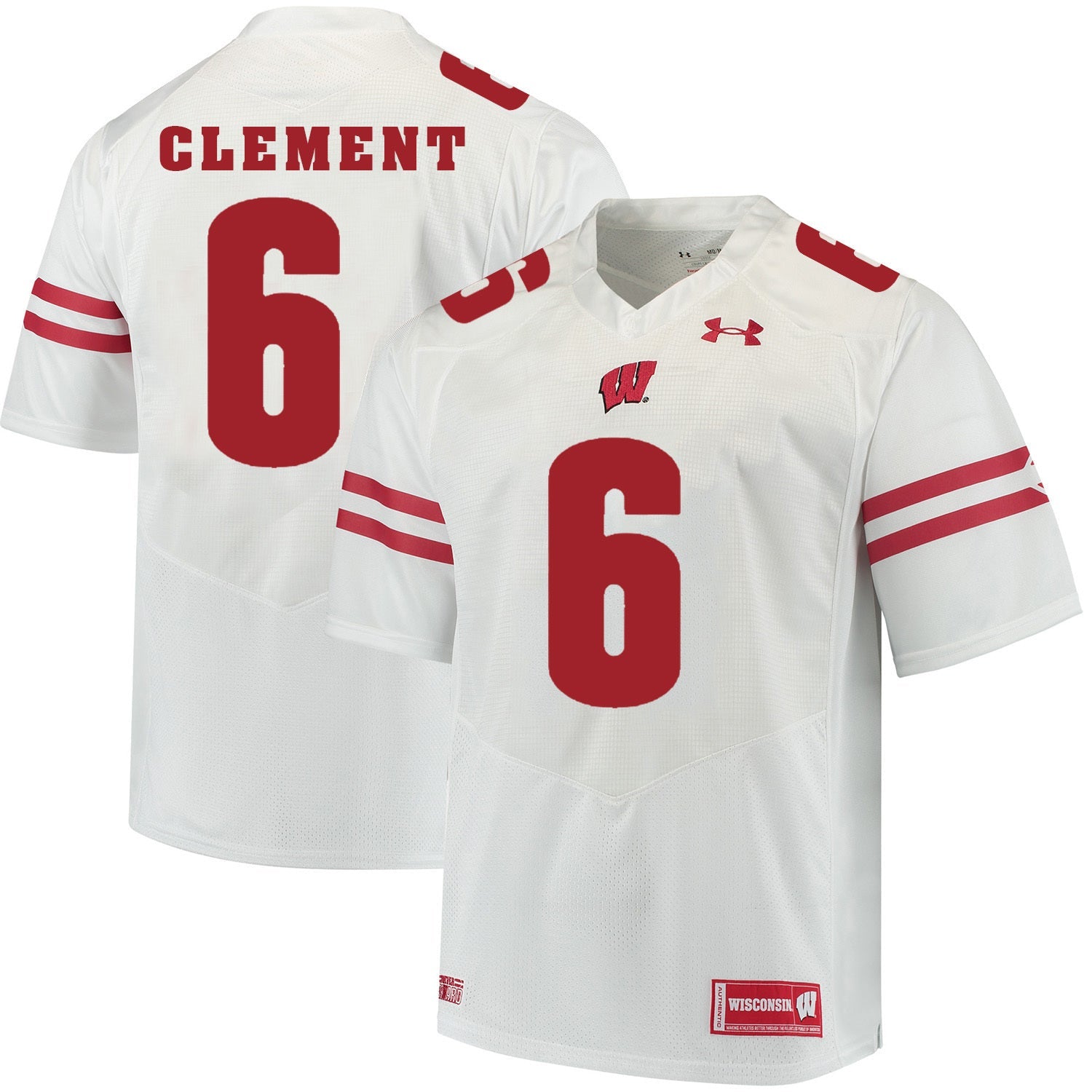 Wisconsin Badgers Corey Clement 6 White College Football Jersey football jersey product view 1