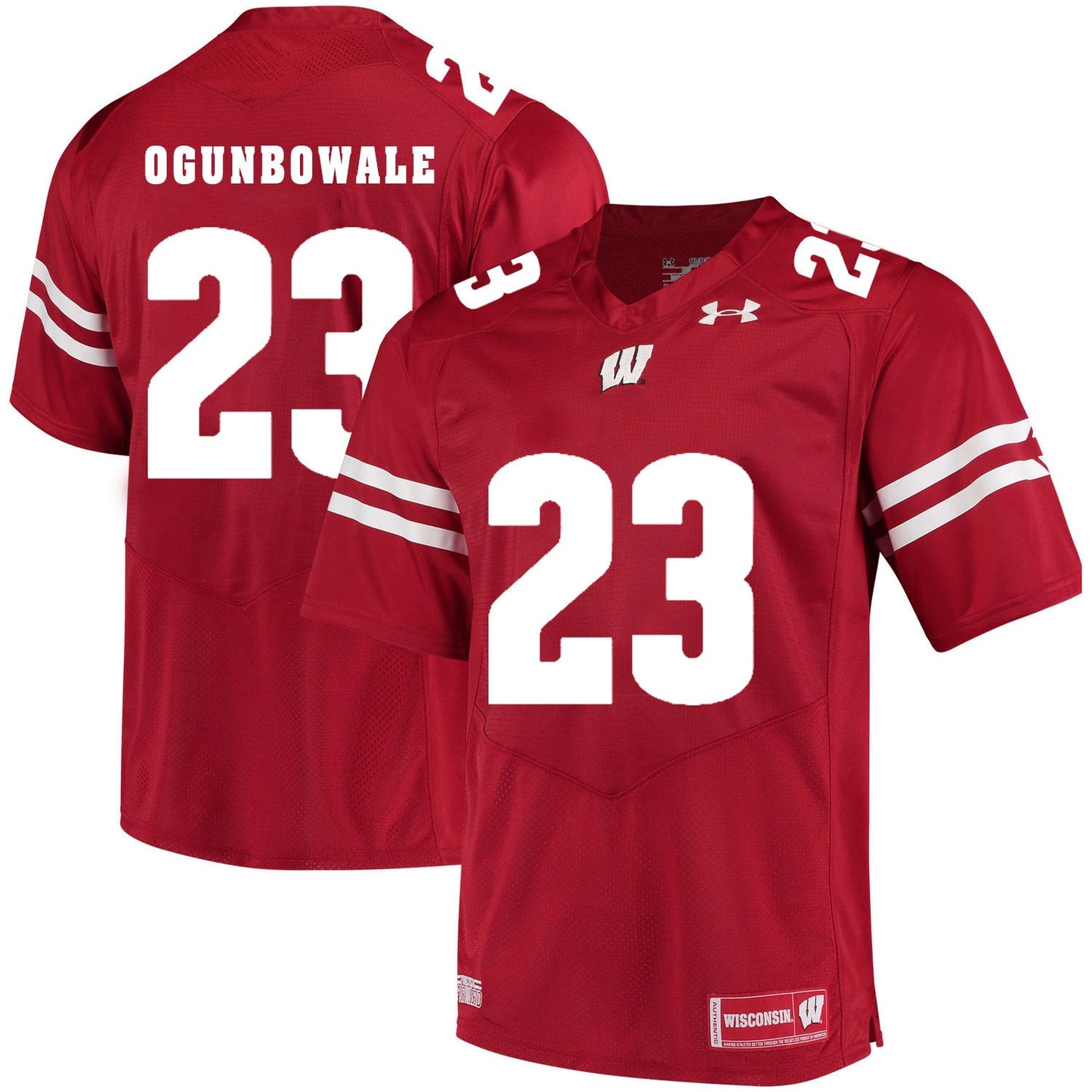 Wisconsin Badgers Dare Ogunbowale 23 Red College Football Jersey football jersey product view 1