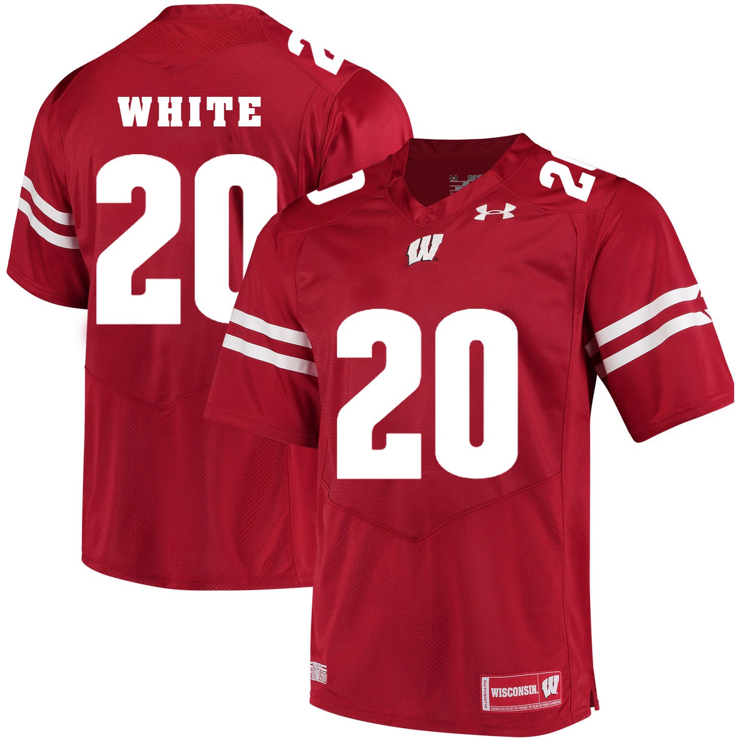 Wisconsin Badgers James White 20 Red College Football Jersey football jersey product view 1