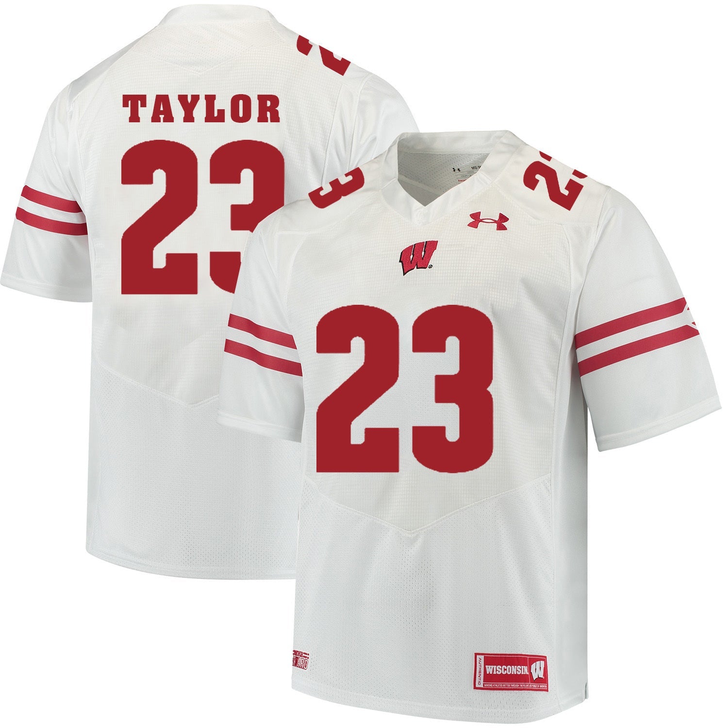 Wisconsin Badgers Jonathan Taylor 23 White College Football Jersey football jersey product view 1