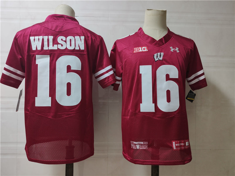 Wisconsin Badgers #16 Wilson College Football Jersey football jersey product view 1