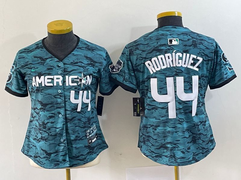 Women American League #44 Julio Rodriguez 2023 MLB All-Star Game Limited Player Jersey - Teal 2023 All-Star Women Youth baseball jersey product view 1