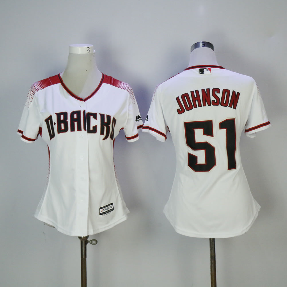 Women Arizona Diamondbacks #51 Randy Johnson Style 2 Baseball Jersey baseball jersey product view 1