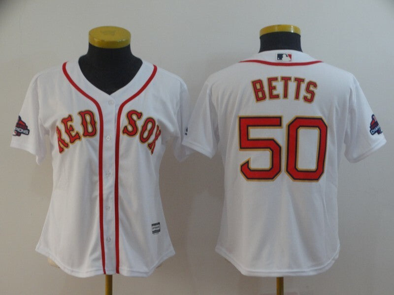 Women Boston Red Sox #50 Mookie Betts Style 1 Baseball Jersey baseball jersey product view 1