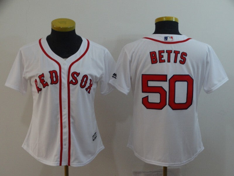 Women Boston Red Sox #50 Mookie Betts Style 3 Baseball Jersey baseball jersey product view 1
