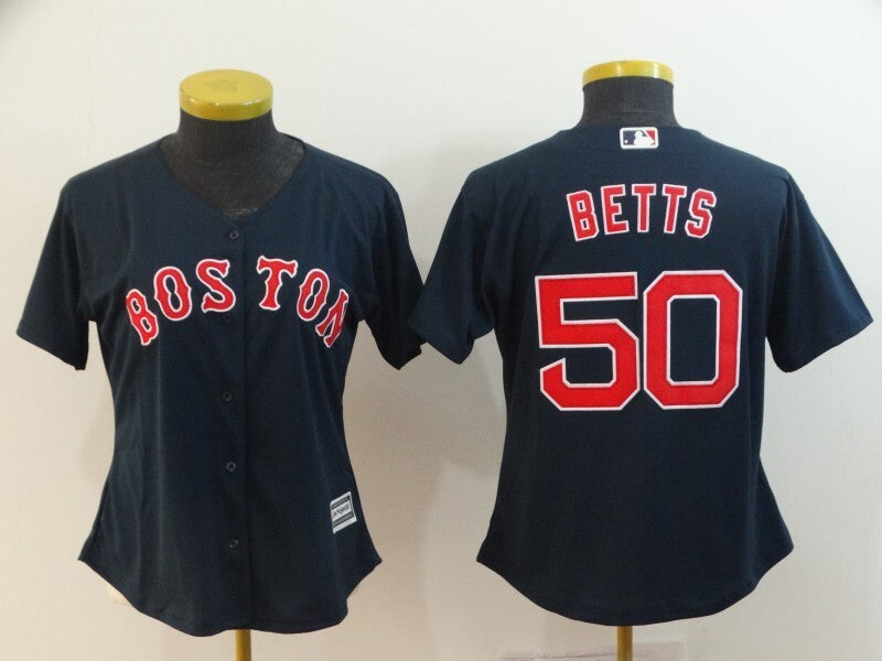 Women Boston Red Sox #50 Mookie Betts Style 5 Baseball Jersey baseball jersey product view 1
