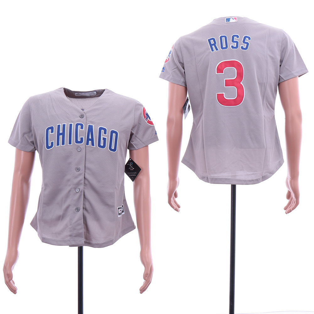 Women Chicago Cubs #3 David Ross Baseball Jersey baseball jersey product view 1