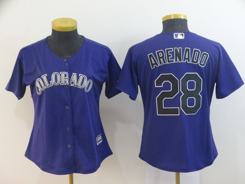 Women Colorado Rockies #28 Nolan Arenado Style 1 Baseball Jersey baseball jersey product view 1