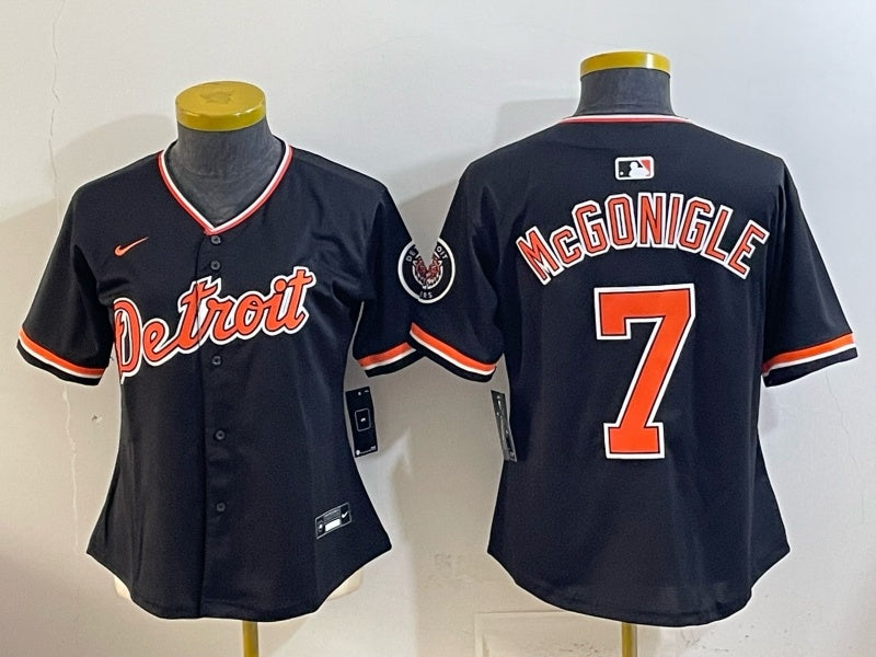 Women Detroit Tigers #7 Kevin McGonigle Tigers Special V2 Women Youth Baseball Jersey baseball jersey product view 1