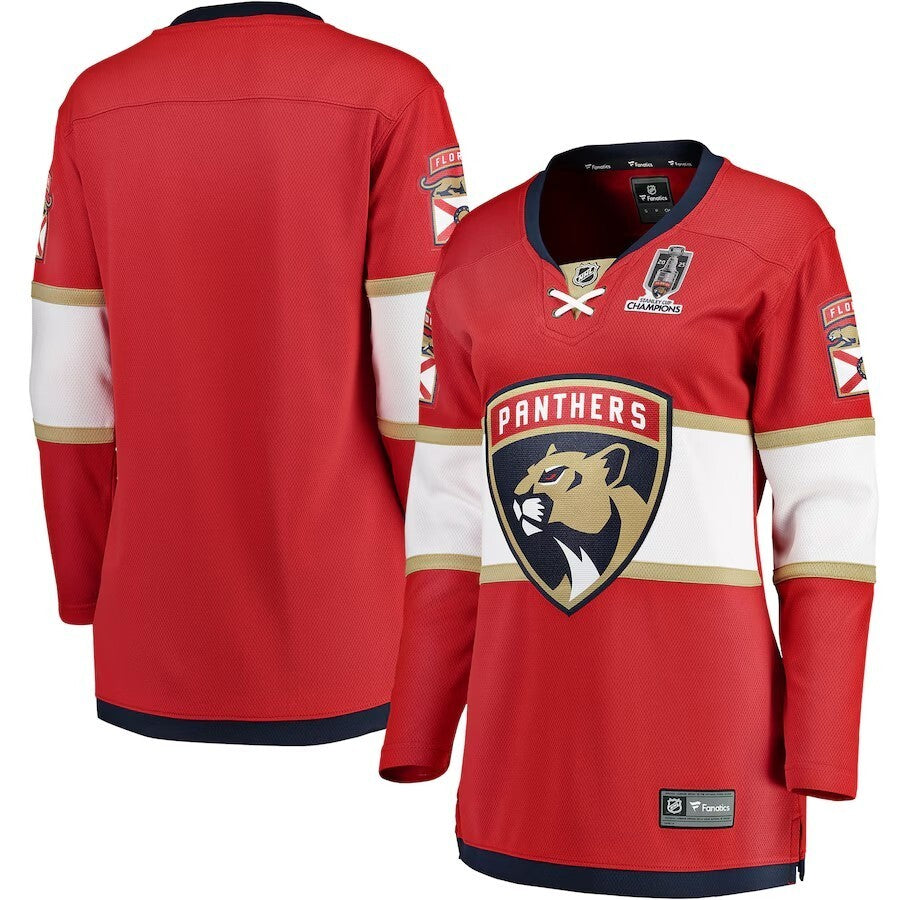 Women Florida Panthers 2025 Stanley Cup Champions Breakaway Jersey - Red Hockey Jersey hockey jersey product view 1