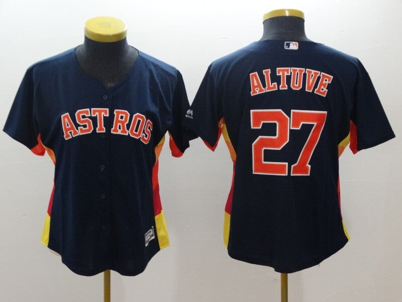 Women Houston Astros #27 Jose Altuve Style 3_1 Baseball Jersey baseball jersey product view 1
