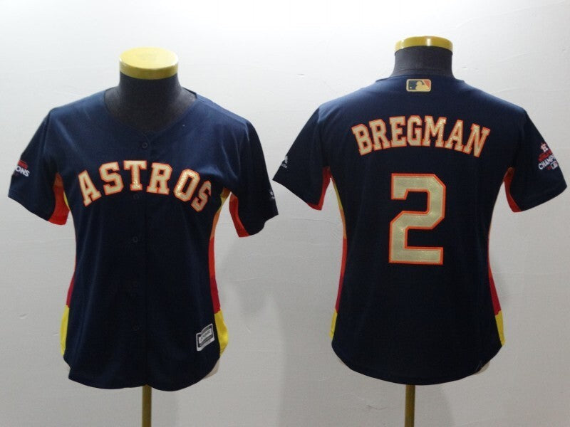Women Houston Astros #2 Alex Bregman Baseball Jersey baseball jersey product view 1