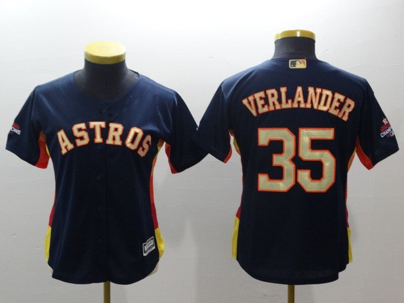 Women Houston Astros #35 Justin Verlander Baseball Jersey baseball jersey product view 1