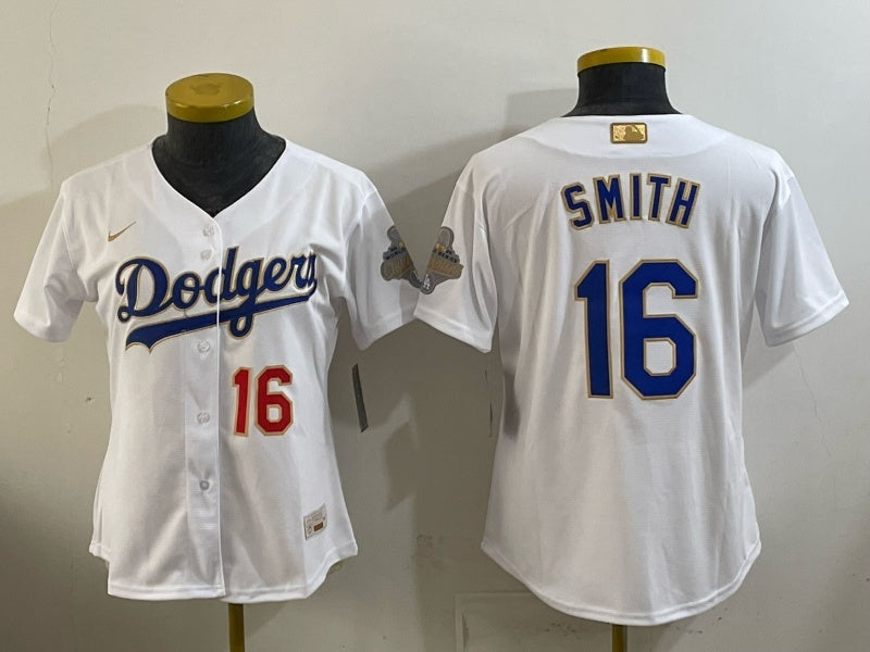 Women Los Angeles Dodgers #16 Will Smith Dodgers Platinum Edition Women Youth Baseball Jersey baseball jersey product view 1