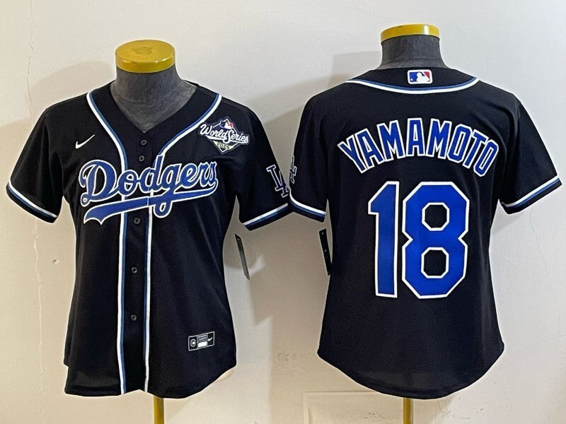 Women Los Angeles Dodgers #18 Yoshinobu Yamamoto Dodgers Women Youth Style 1 Baseball Jersey baseball jersey product view 1