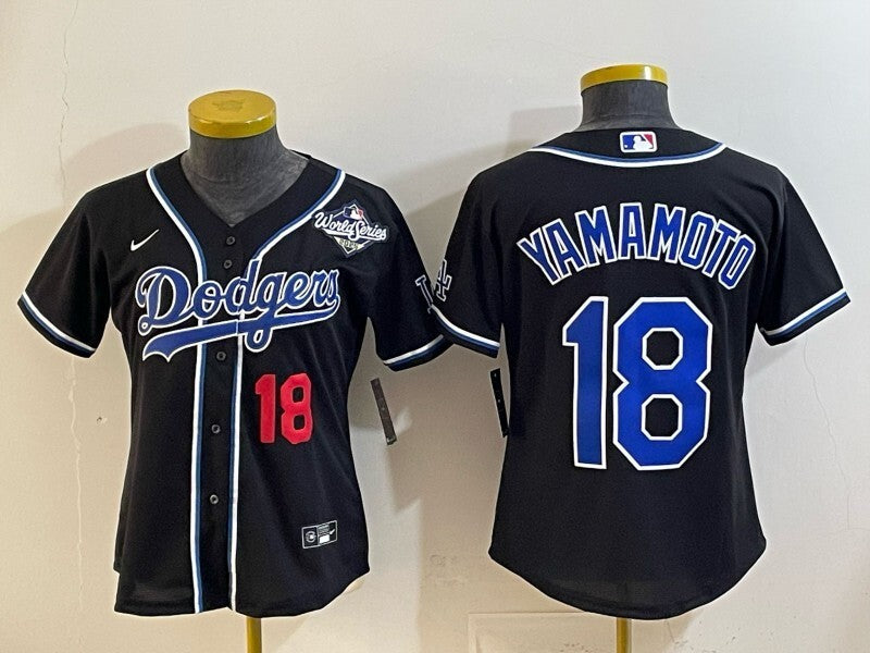 Women Los Angeles Dodgers #18 Yoshinobu Yamamoto Dodgers Women Youth Style 4 Baseball Jersey baseball jersey product view 1