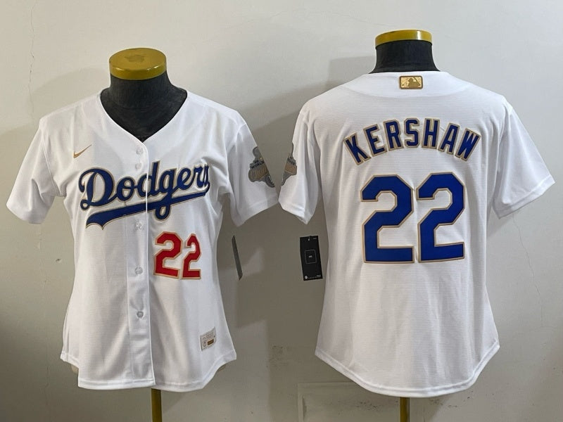 Women Los Angeles Dodgers #22 Clayton Kershaw Dodgers Edition Women Youth Baseball Jersey baseball jersey product view 1