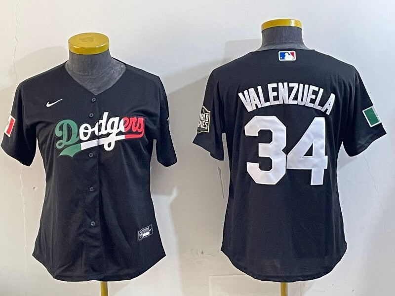 Women Los Angeles Dodgers #34 Fernando Valenzuela Dodgers Women Style 1 Baseball Jersey baseball jersey product view 1