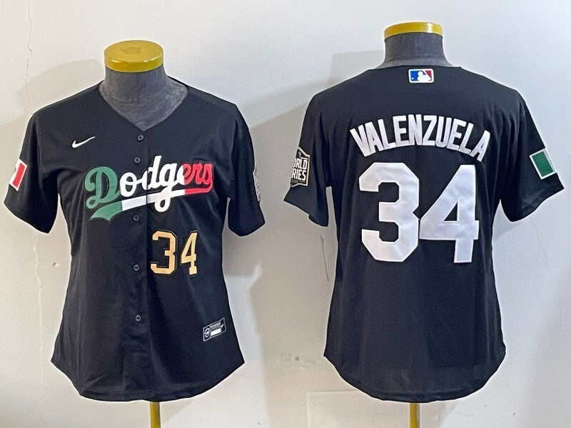 Women Los Angeles Dodgers #34 Fernando Valenzuela Dodgers Women Style 4 Baseball Jersey baseball jersey product view 1