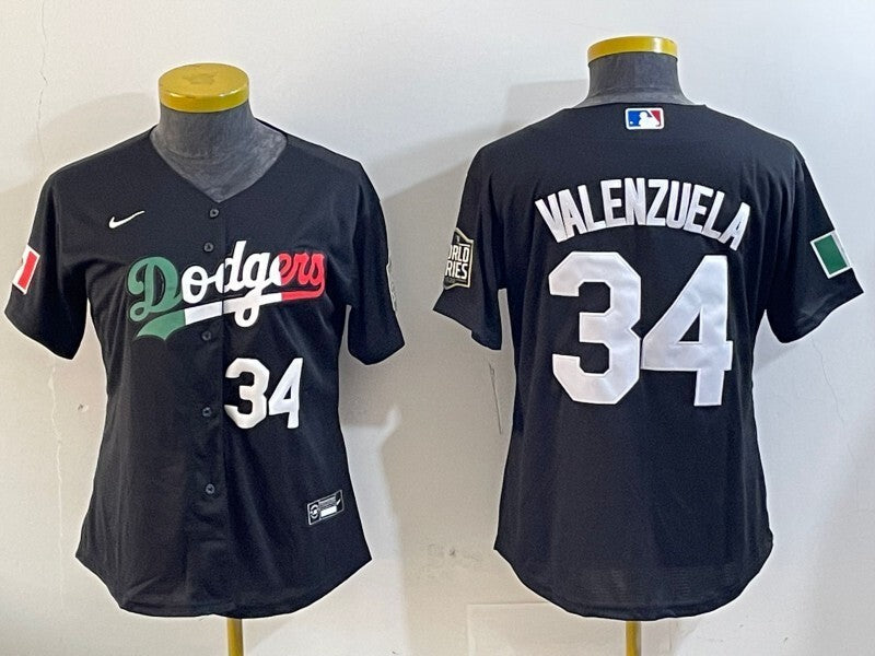 Women Los Angeles Dodgers #34 Fernando Valenzuela Dodgers Women Style 5 Baseball Jersey baseball jersey product view 1