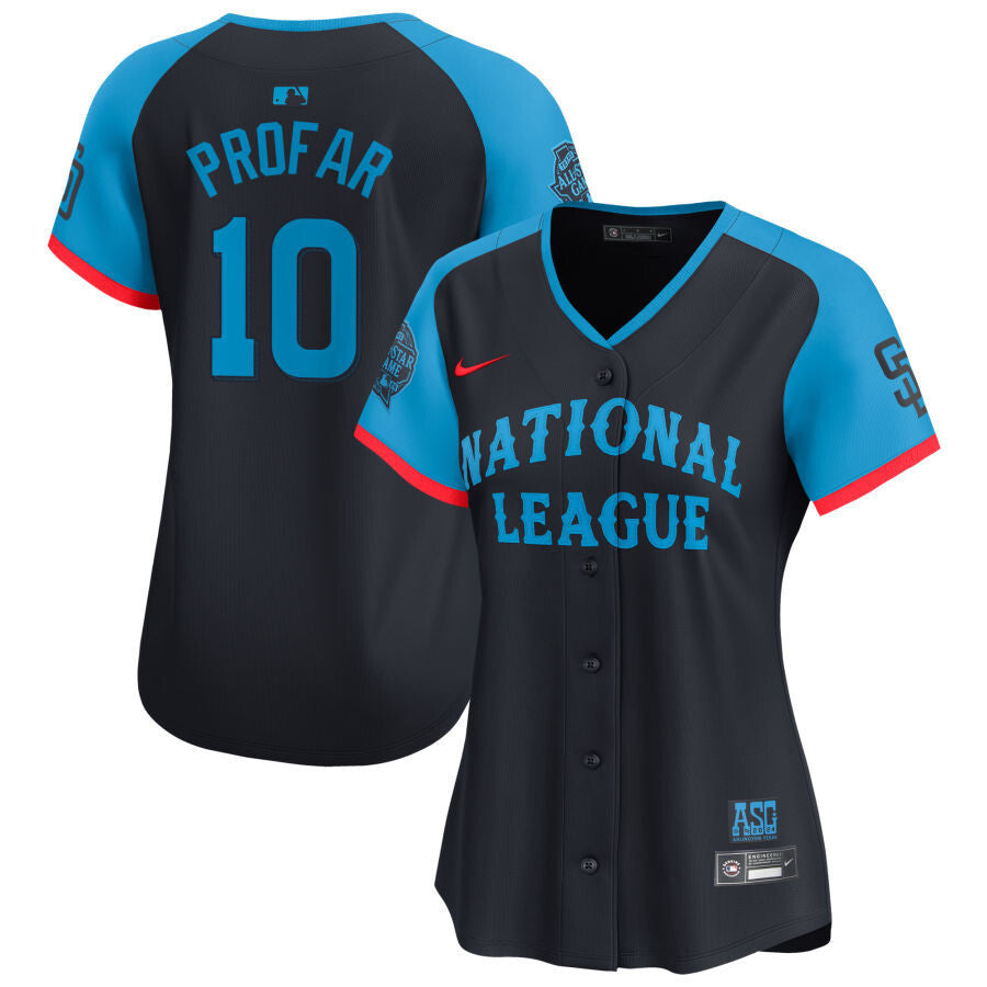 Women National League #10 Jurickson Profar 2024 All-Star Game Limited Player Jersey - Navy baseball jersey product view 1