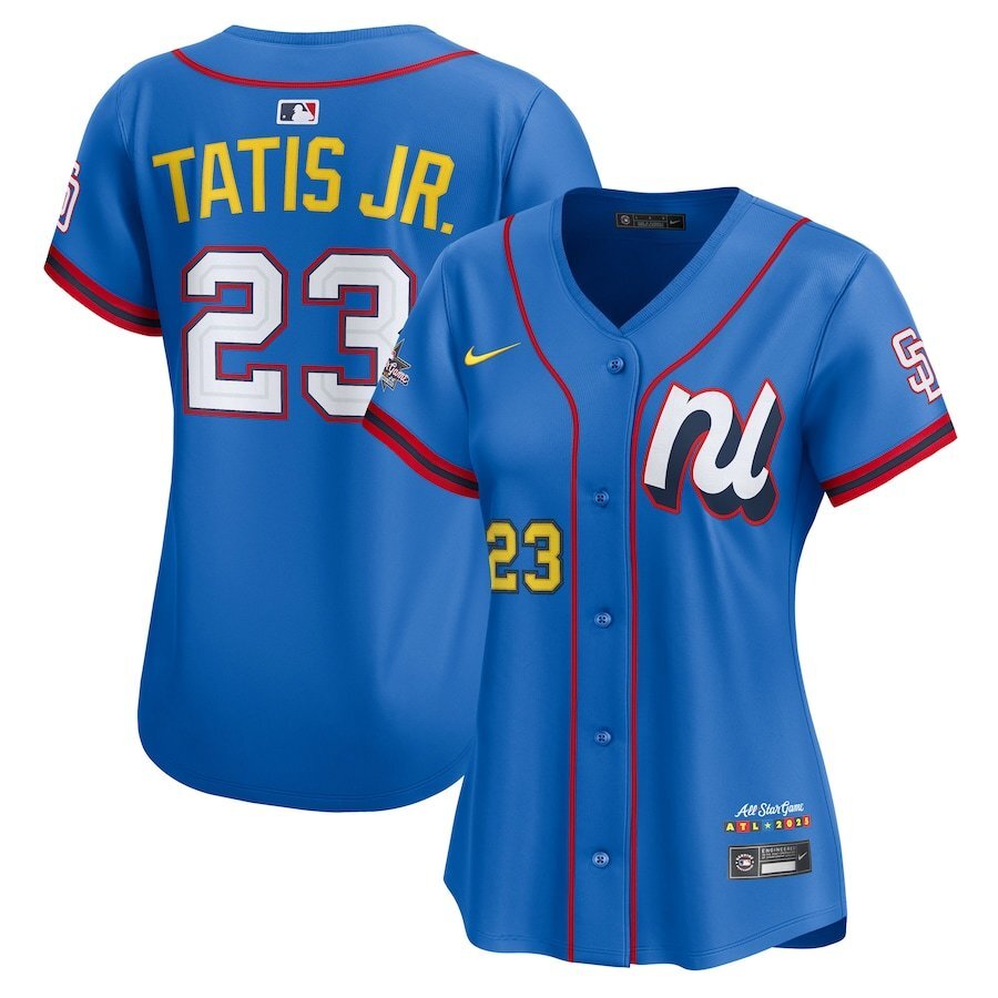 Women National League #23 Fernando Tatis Jr. 2025 All-Star Edition Limited Player Jersey - Blue baseball jersey product view 1
