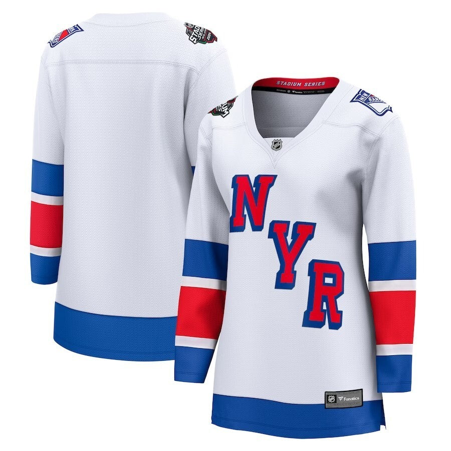 Women New York Rangers Fanatics Branded 2024 NHL Stadium Series Breakaway Jersey – White Style 2 hockey jersey product view 1
