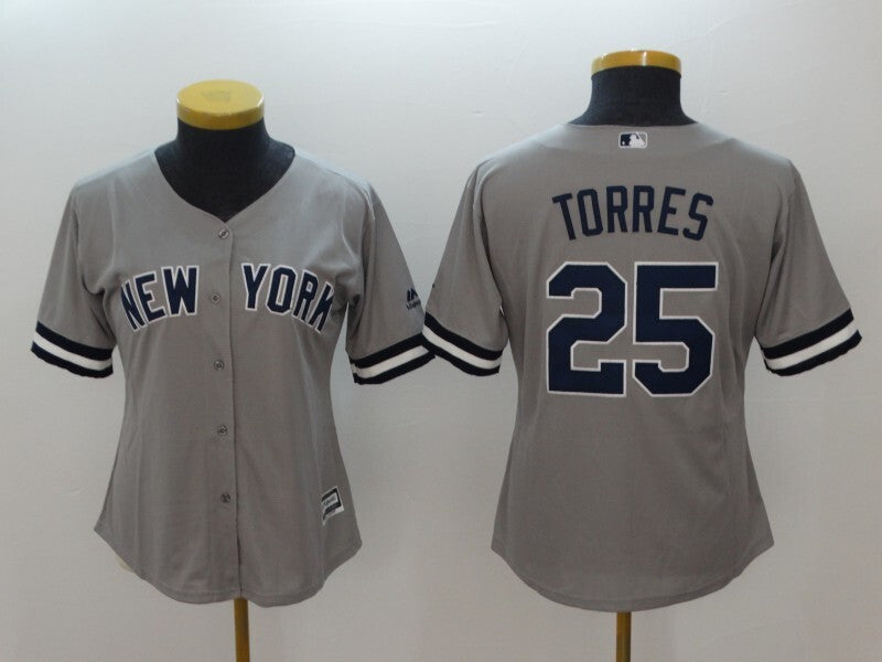 Women New York Yankees #25 Gleyber Torres Style 1 Baseball Jersey baseball jersey product view 1