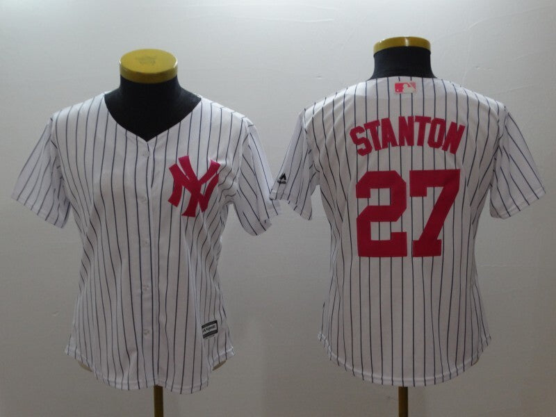 Women New York Yankees #27 Giancarlo Stanton Style 3 Baseball Jersey baseball jersey product view 1