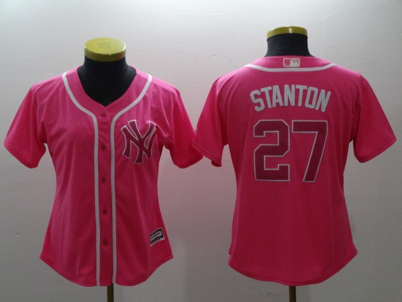 Women New York Yankees #27 Giancarlo Stanton Style 6 Baseball Jersey baseball jersey product view 1