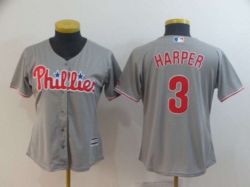 Women Philadelphia Phillies #3 Bryce Harper Style 3 Baseball Jersey baseball jersey product view 1