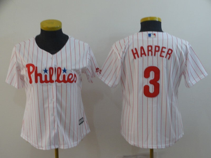 Women Philadelphia Phillies #3 Bryce Harper Style 5 Baseball Jersey baseball jersey product view 1