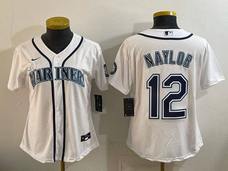 Women Seattle Mariners #12 Josh Naylor Mariners Women Youth Baseball Jersey baseball jersey product view 1