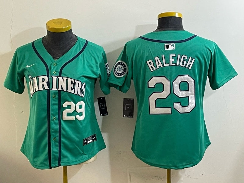 Women Seattle Mariners #29 Cal Raleigh Baseball Jersey baseball jersey product view 1