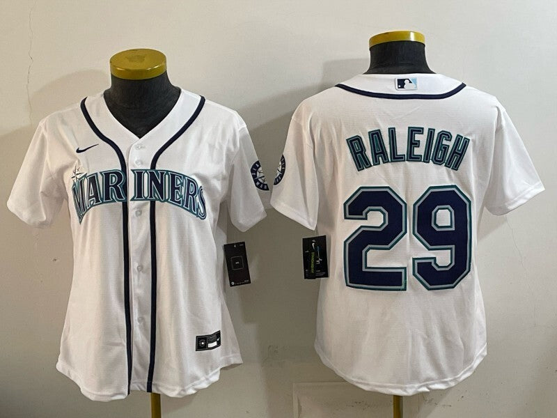 Women Seattle Mariners #29 Cal Raleigh Mariners Women Youth Baseball Jersey baseball jersey product view 1