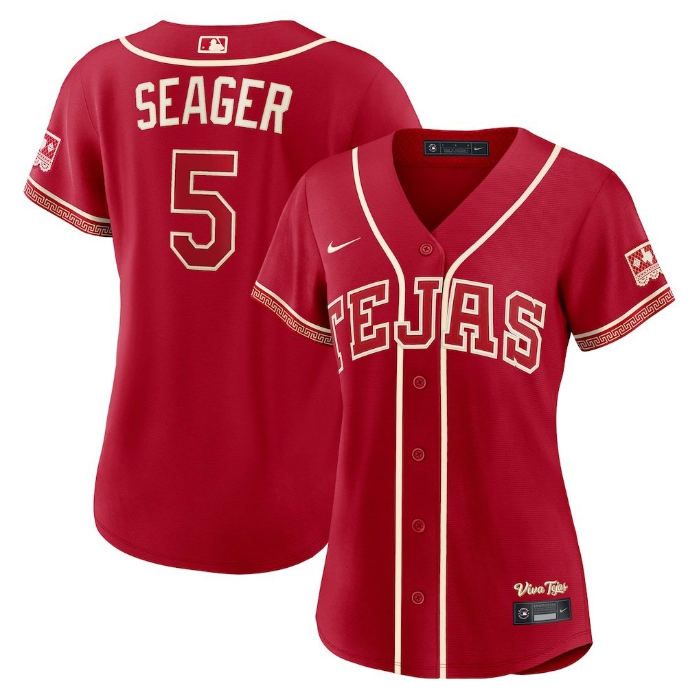 Women Texas Rangers #5 Corey Seager 2026 City Connect Stadium Jersey - Red Baseball Jersey baseball jersey product view 1