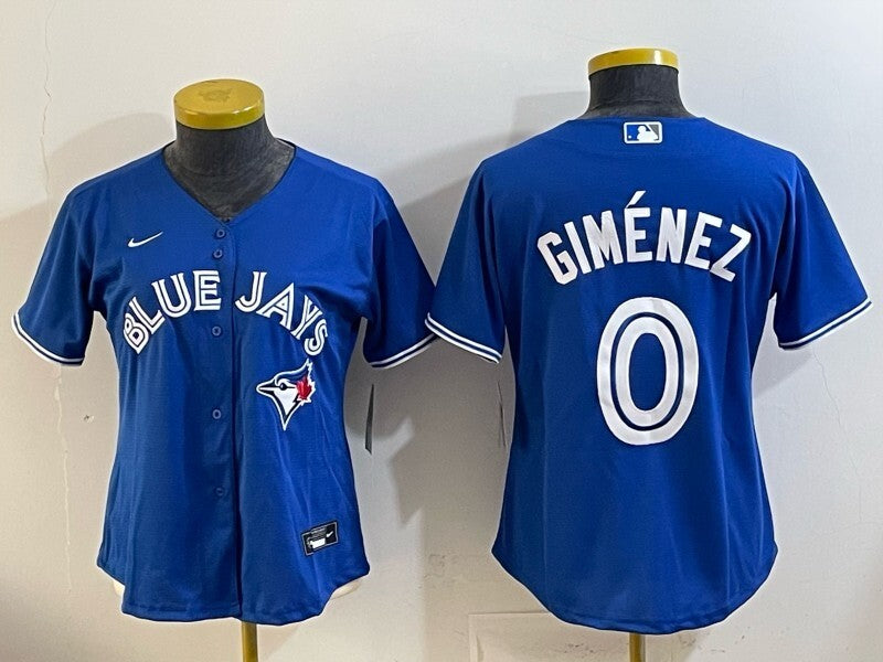 Women Toronto Blue Jays #0 Andrés Giménez Blue Jays Women Youth Baseball Jersey baseball jersey product view 1