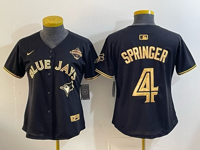 Women Toronto Blue Jays #4 George Springer Blue Jays Women Style 1 Baseball Jersey baseball jersey product view 1