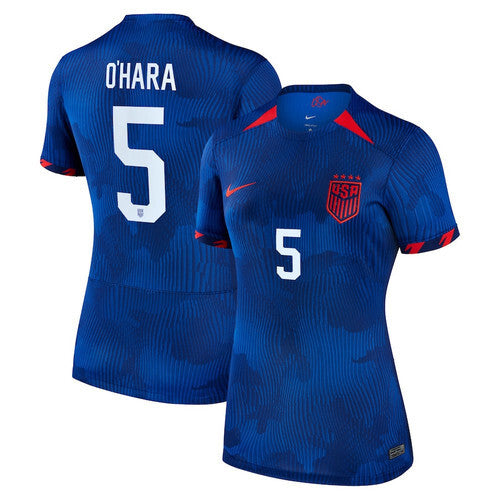 Women USWNT #5 Kelley O'Hara 2023 Away Jersey - Royal Soccer Jersey sports jersey product view 1