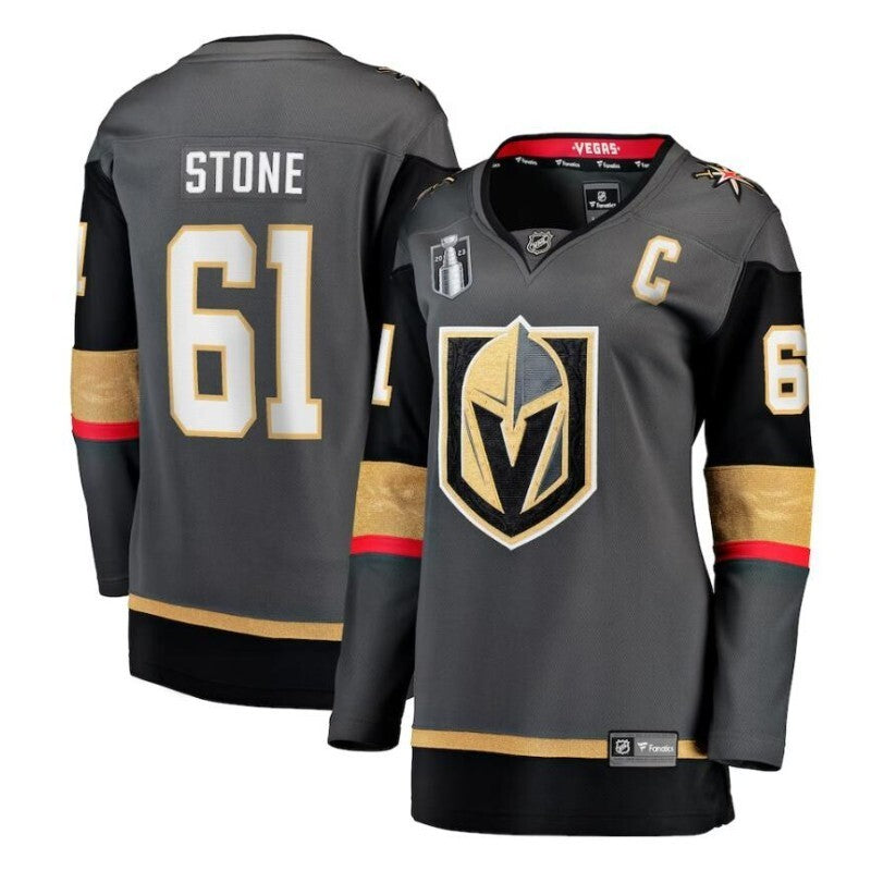 Women Vegas Golden Knights #61 Mark Stone 2023 Stanley Cup Final Alternate Breakaway Player Jersey - Black_conew1 hockey jersey product view 1