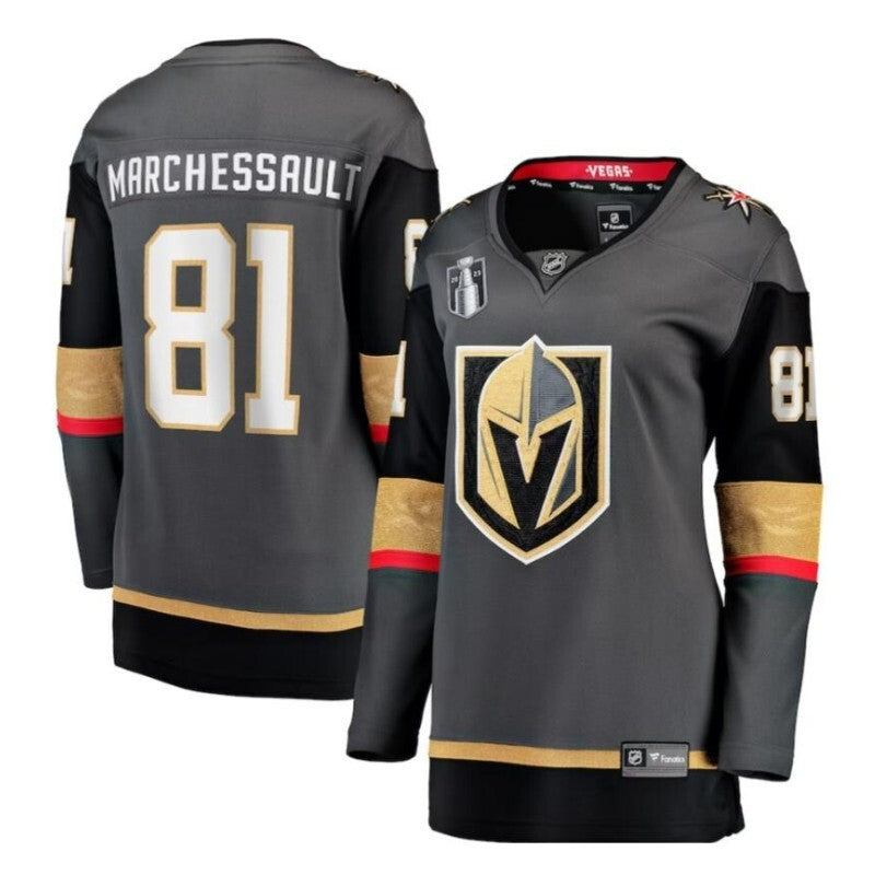 Women Vegas Golden Knights #81 Jonathan Marchessault 2023 Stanley Cup Final Alternate Breakaway Player Jersey - Black_co hockey jersey product view 1