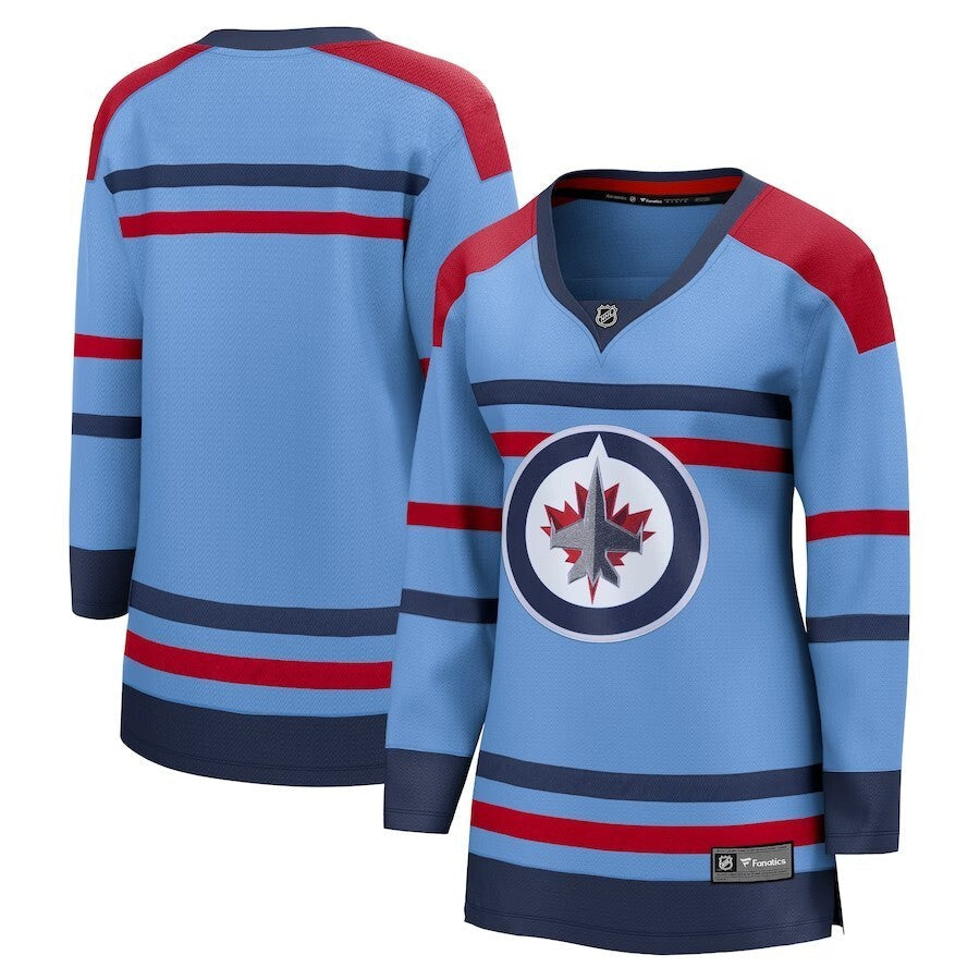 Women Winnipeg Jets Fanatics Branded Anniversary Premier Breakaway Jersey - Light Blue Hockey Jersey hockey jersey product view 1